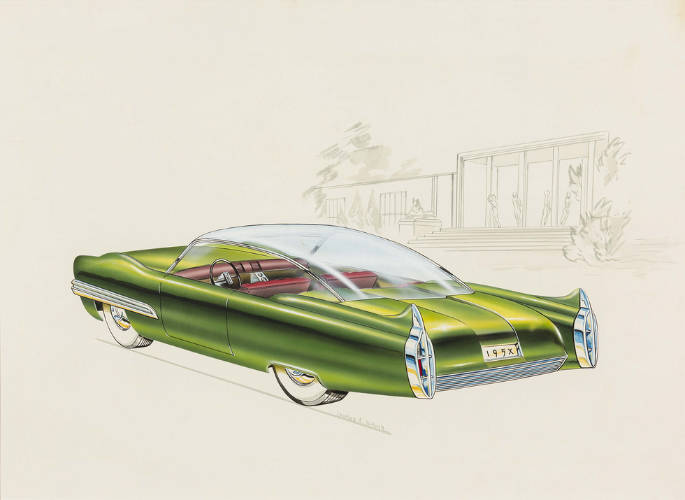 the lincoln xl 500 concept car from 1952, designed by charles e balogh