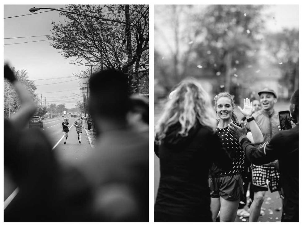 Runners during the E2NY relay in October 2019 from Toronto to NYC.