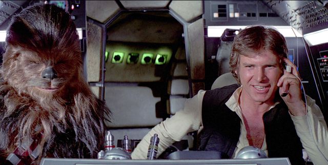 Chewbacca, Fictional character, Human, Fun, Screenshot, Photo caption, Movie, Princess Leia, Fur, 
