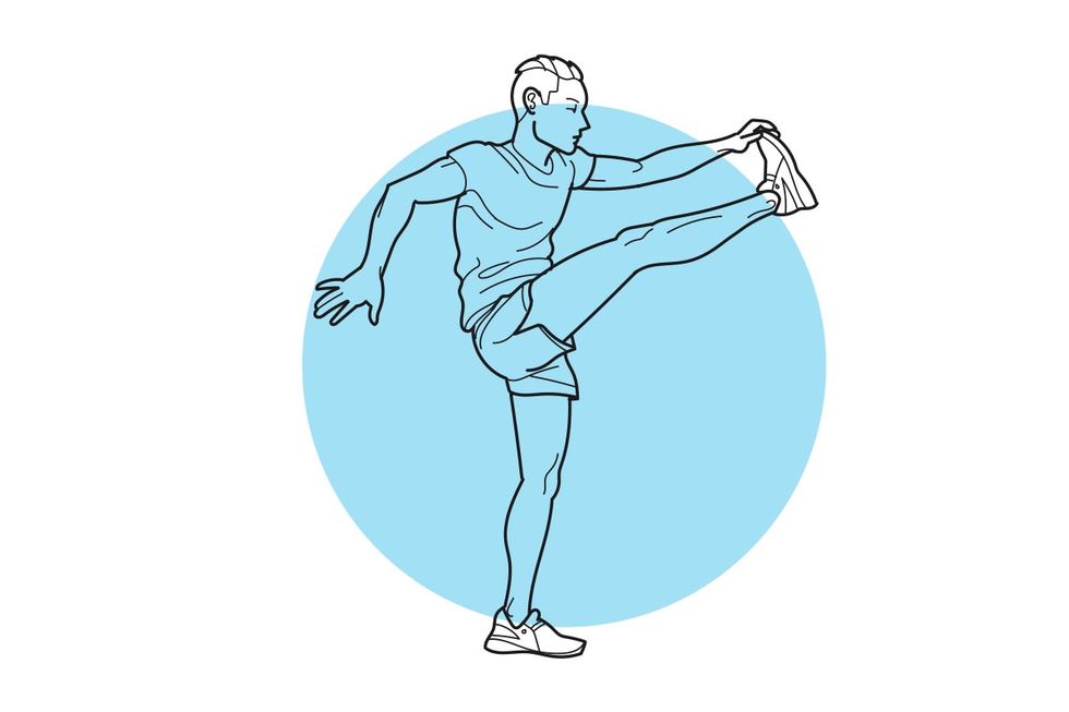 disegno di un uomo che fa stretching