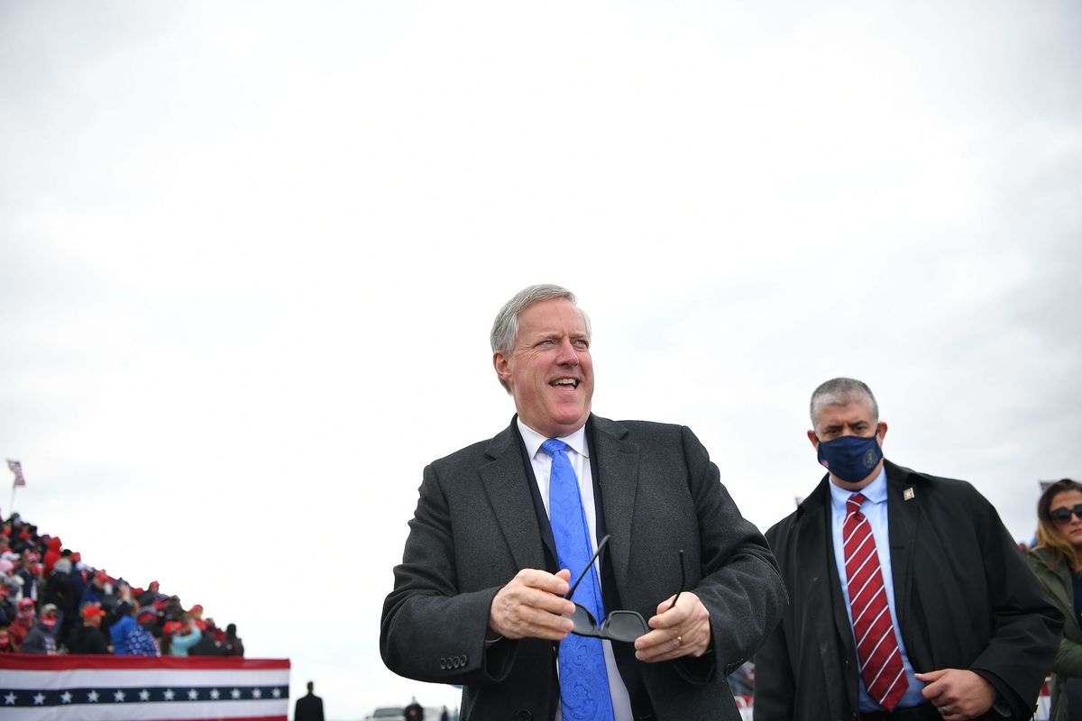 white house chief of staff mark meadows  arrives for a "make america great again" rally at reading regional airport in reading, pennsylvania, on october 31, 2020 photo by mandel ngan  afp photo by mandel nganafp via getty images