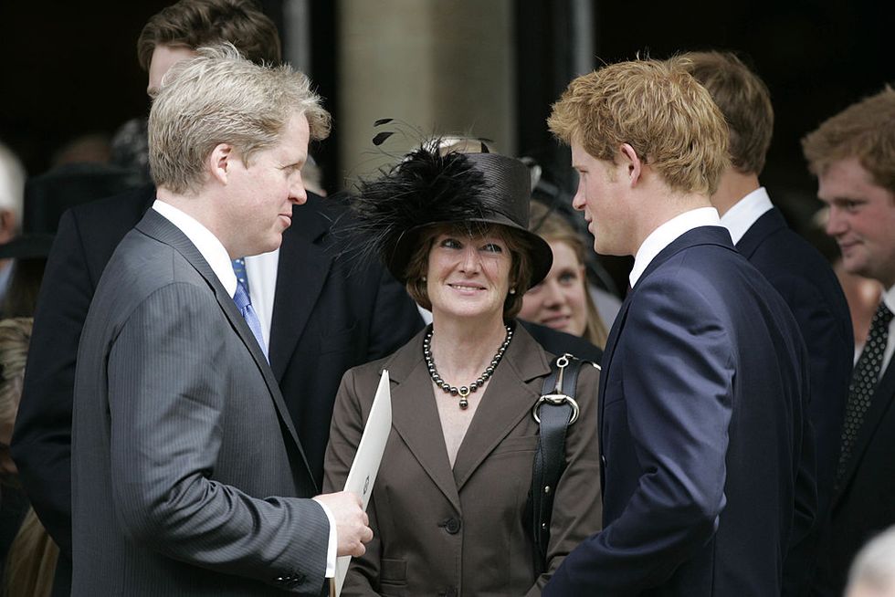 Earl Spencer, Lady Sarah and Prince Harry at a service for Princess diana