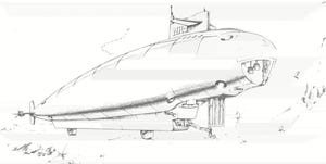 Airship, Sketch, Line art, Vehicle, Drawing, Diagram, Automotive lighting, Aerostat, Blimp, Naval architecture, 