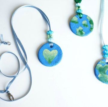 salt dough necklaces that look like earth