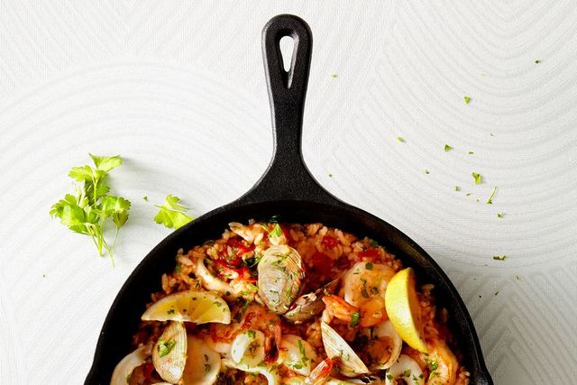 Cast Iron Skillet Seafood Paella