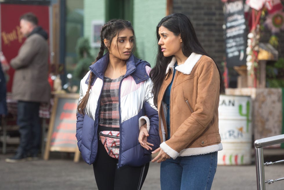 Habiba and Iqra Ahmed worry in EastEnders