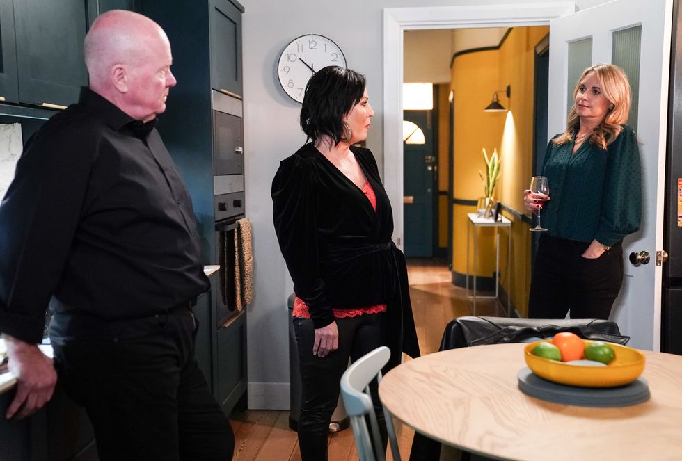 phil mitchell, kat slater and sam mitchell in eastenders