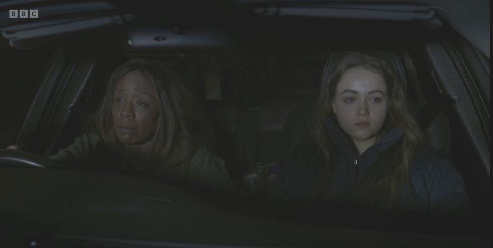 two women in a car