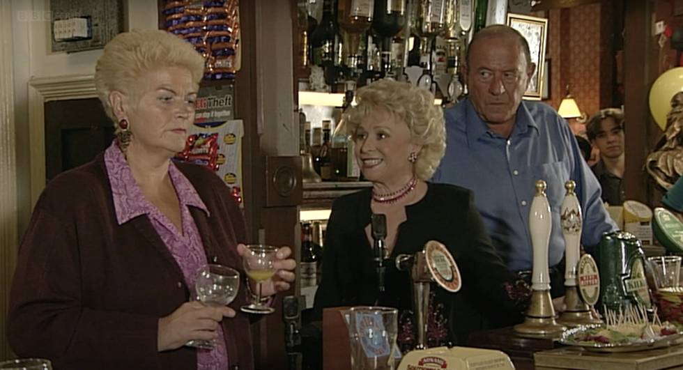 eastenders, pat butcher, peggy mitchell, frank butcher