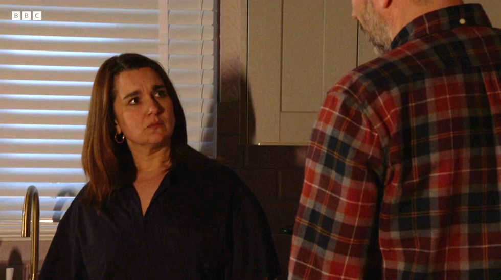 eastenders, vicki fowler and ross marshall chatting