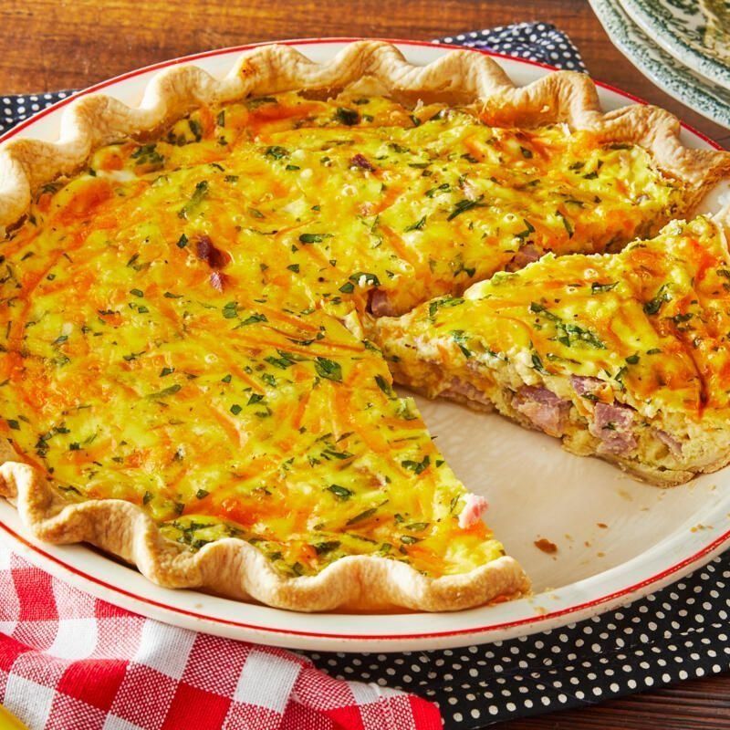 easter brunch ideas ham and cheese quiche