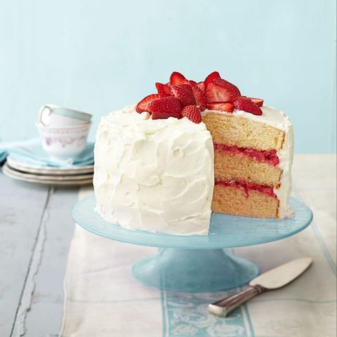 easter cake strawberry rhubarb layer cake