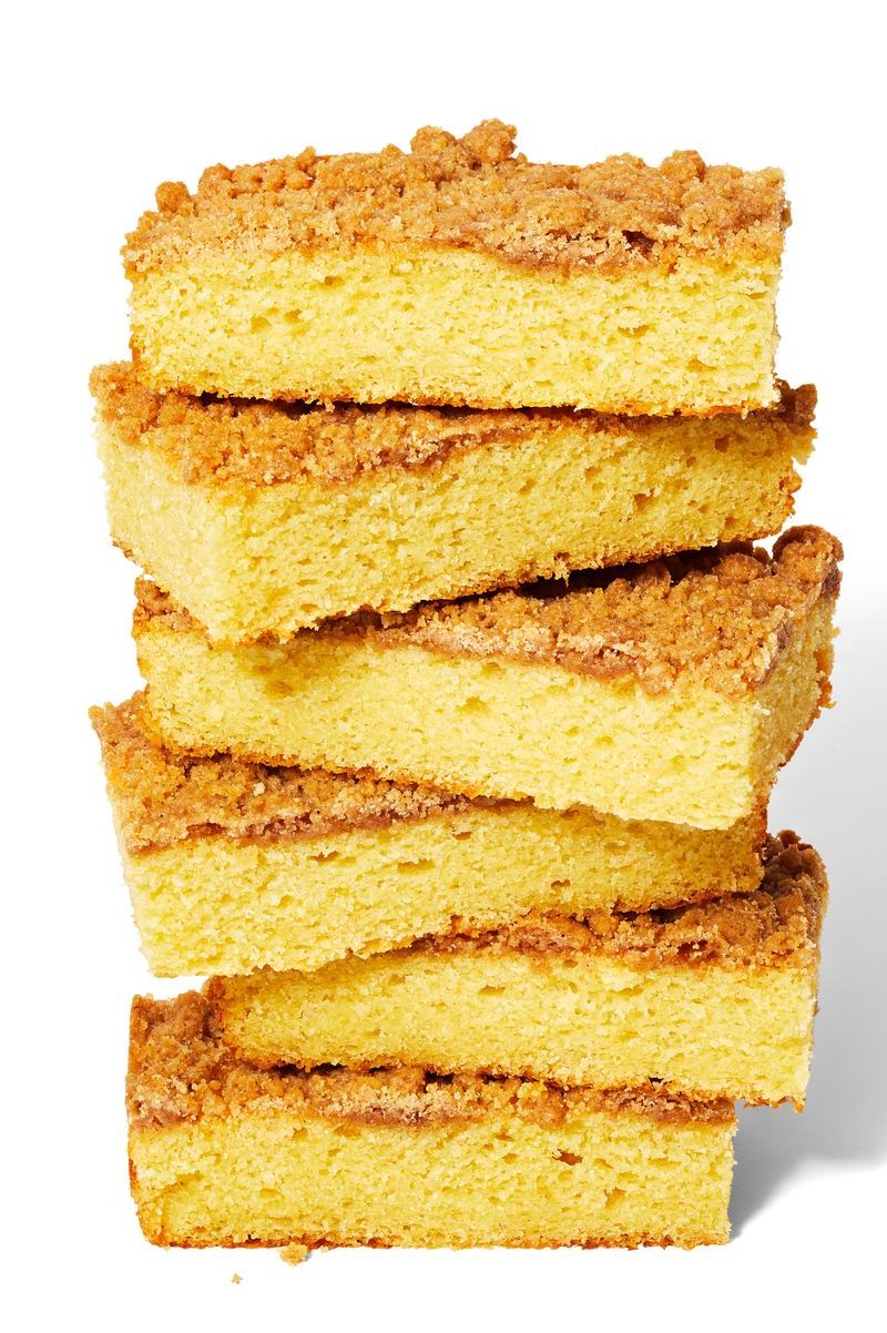 coffee cake stacked on top of each other