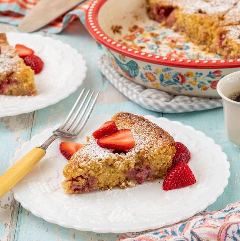 easter cakes like strawberry cake on a plate