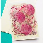 Pink, Botany, Paper, Greeting card, Plant, Floral design, Paper product, Illustration, Flower, Wildflower, 