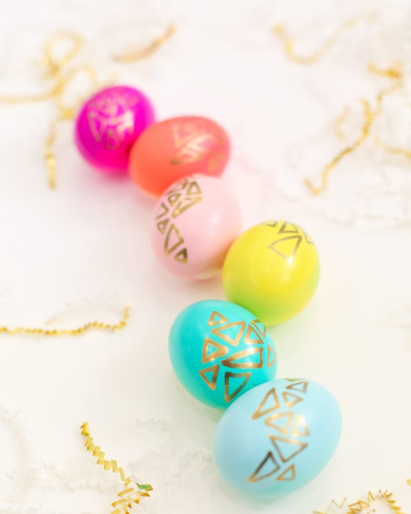 easter craft ideas gold geometric eggs