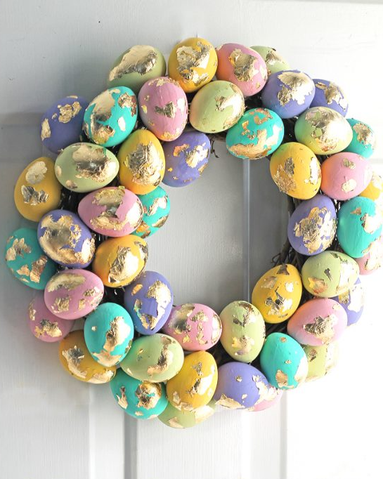 easter craft ideas gilt egg wreath