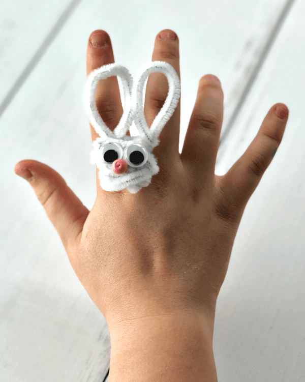 easter craft ideas pipe cleaner bunny ring