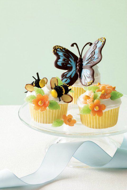 easter cupcakes morphos butterflies cupcakes