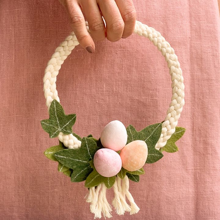 easter decoration macrame easter egg wreath
