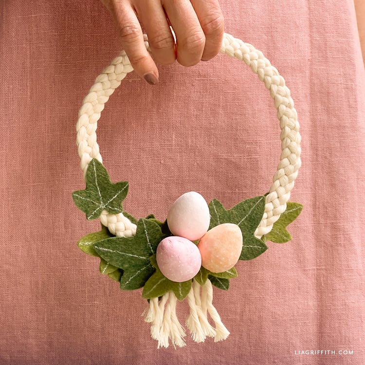 easter decoration macrame easter egg wreath