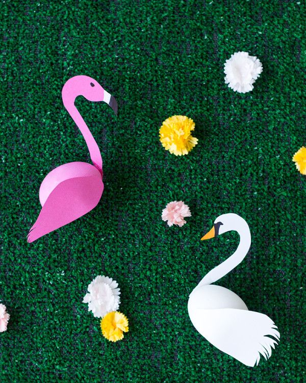 Easter decoration swan and flamingo easter egg