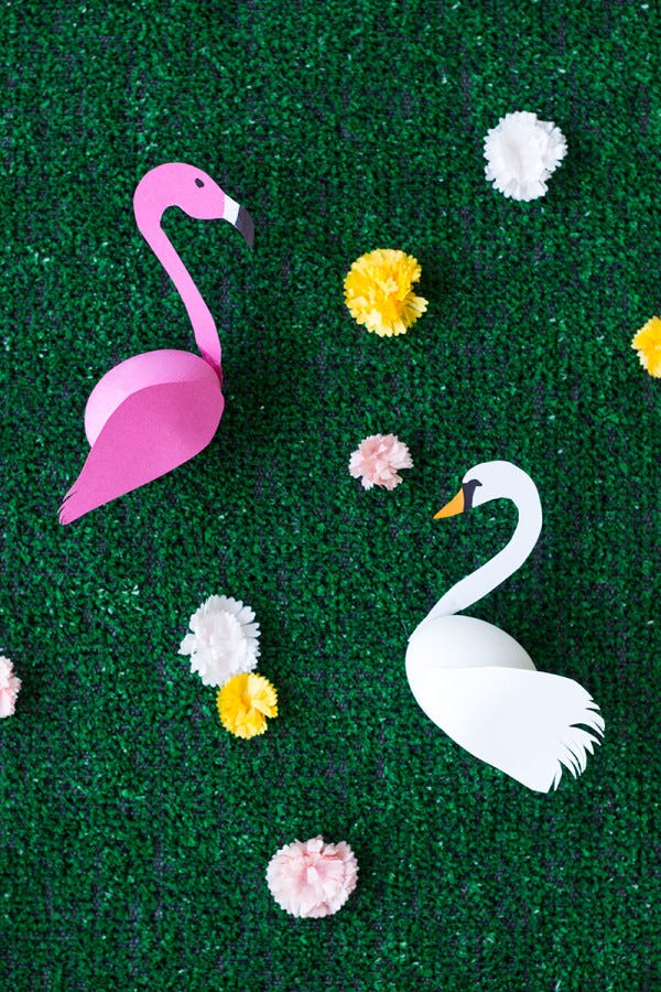 Easter decoration swan and flamingo easter egg