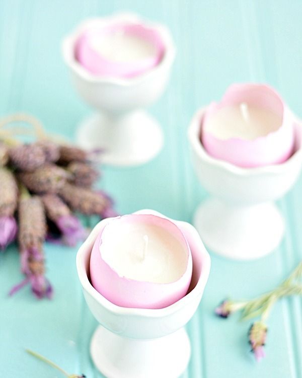 easter decoration eggshell candle