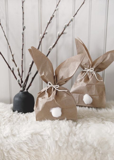 easter decorations paper bag bunnies
