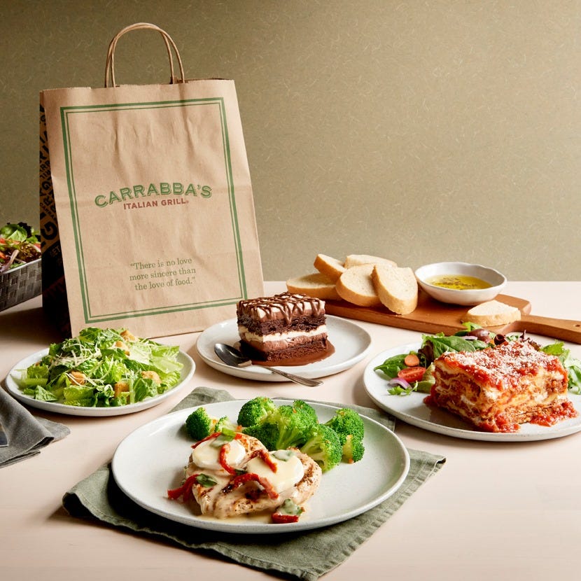 easter dinner delivery, carrabbas