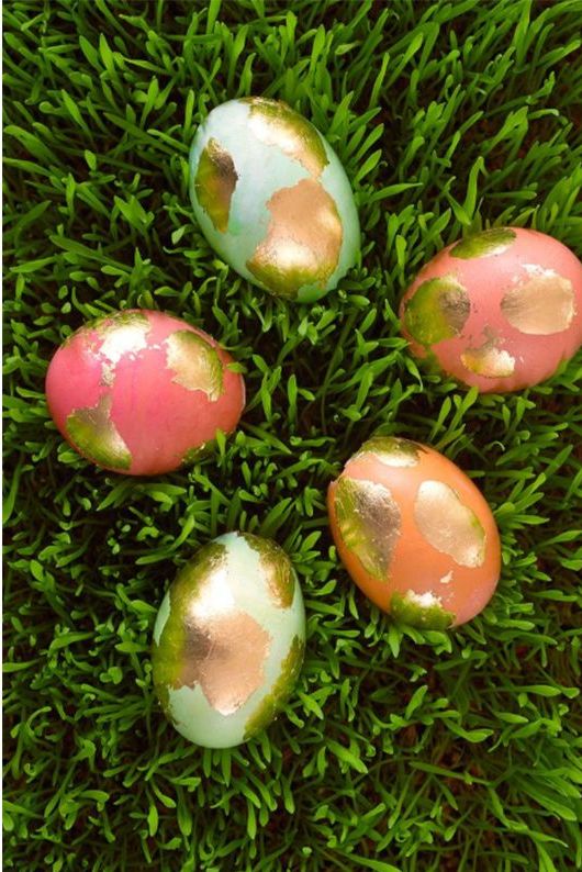 easter egg design gold leaf eggs