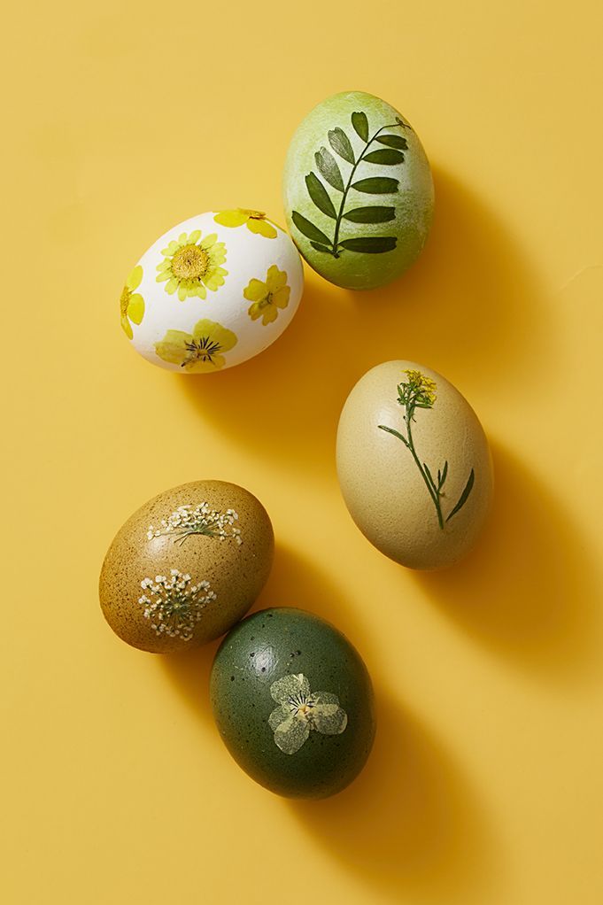 easter egg design pressed flower easter eggs