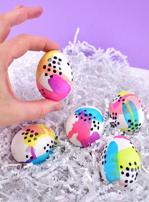 easter egg designs bold dotted abstract easter eggs