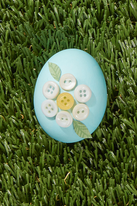 easter egg decorations designs Button Flower Easter Egg