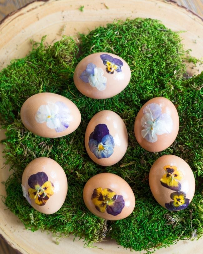 easter egg designs pressed pansy easter eggs