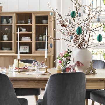 easter tree, easter egg tree on dining table