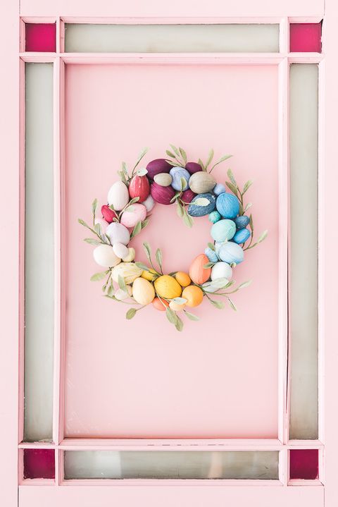 Outdoor Easter Decorations - Rainbow Easter Egg Wreath