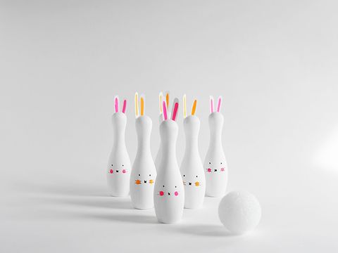 easter games, bunny bowling