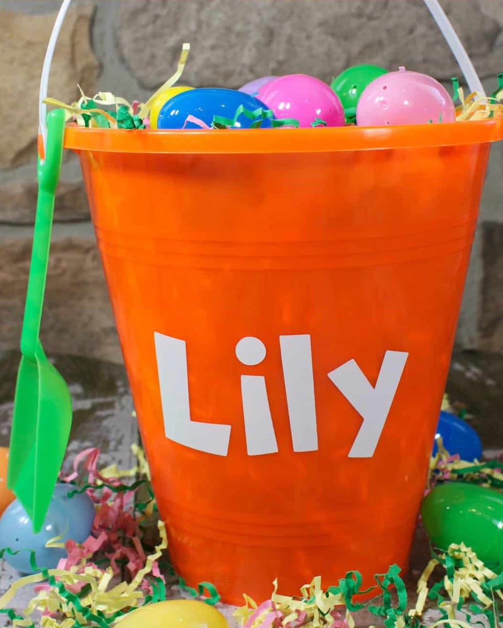 Easter themed DIY pail filled with colorful eggs and paper confetti easter themed diy pail filled with colorful eggs and paper confetti