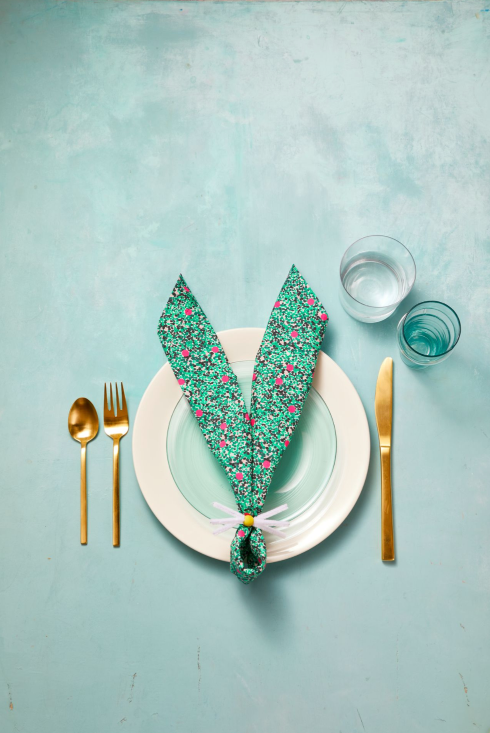 bunny folded napkins