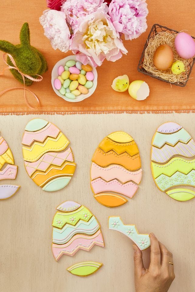 easter egg puzzle cookies