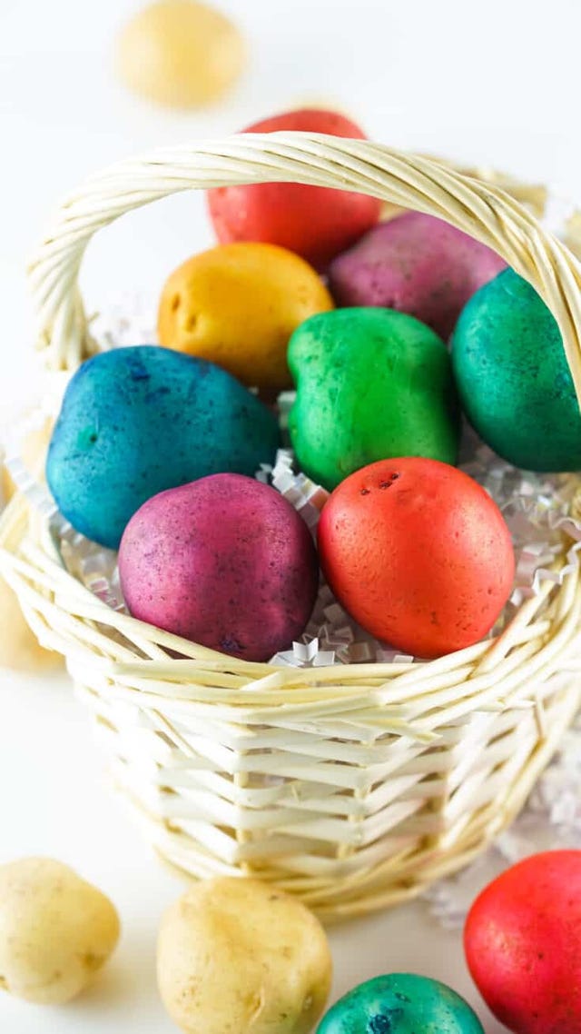 potato dyed eggs