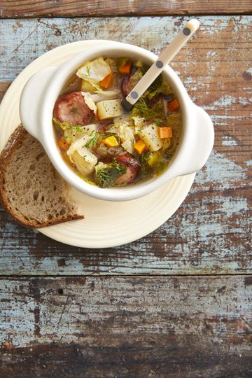 sausage potato and cabbage soup