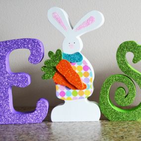 easter table decor painted easter wood set