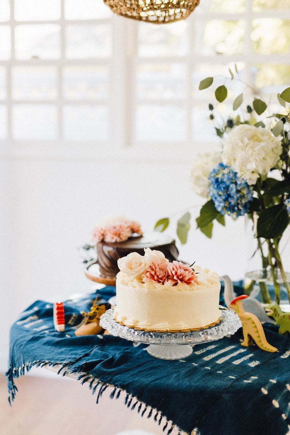 tartas cubiertas de flores