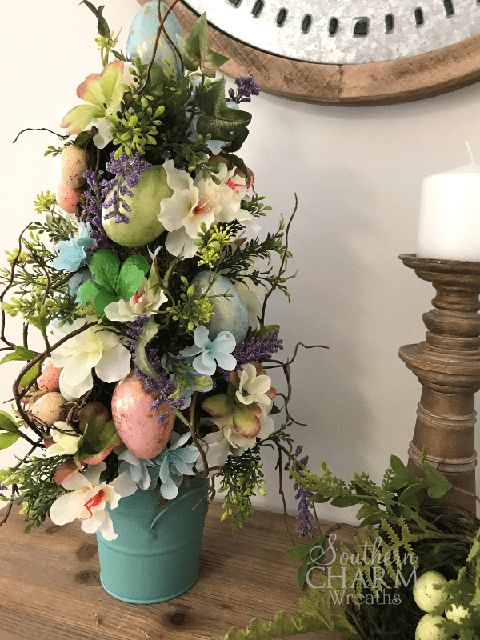 easter tree floral topiary