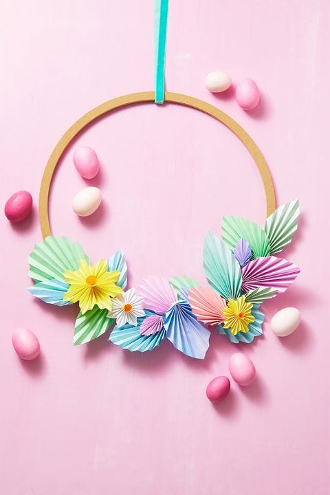 easter wreath accordion leaf wreath