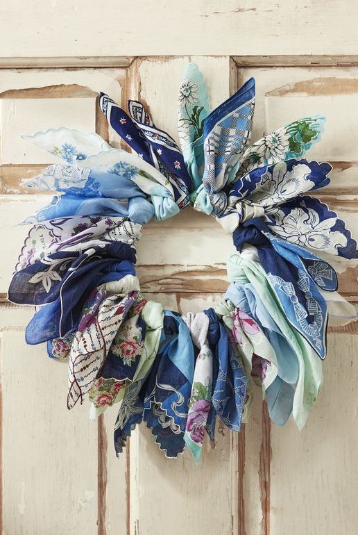 easter wreath patterned handkerchief wreath