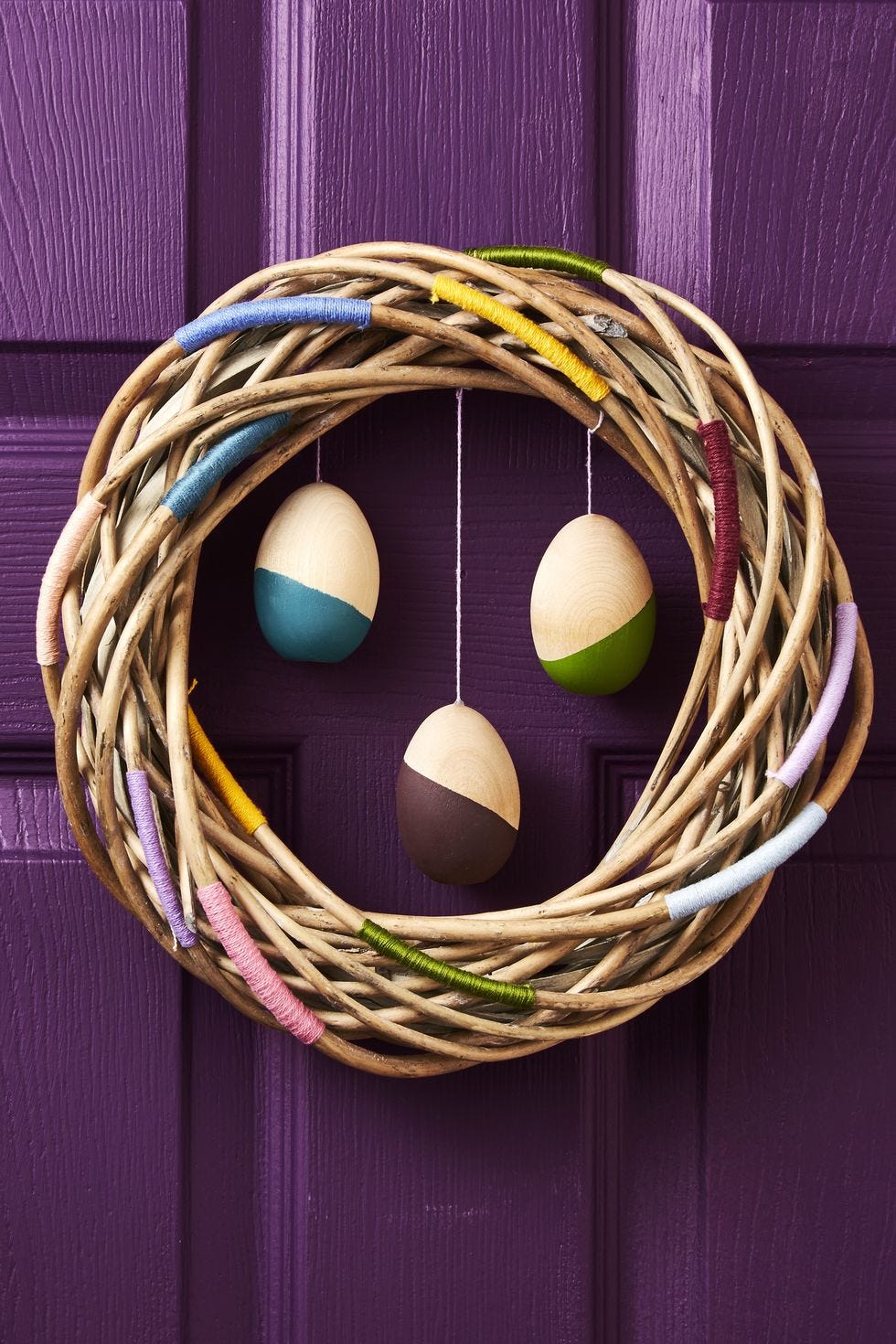 easter wreath threaded grapevine wreath