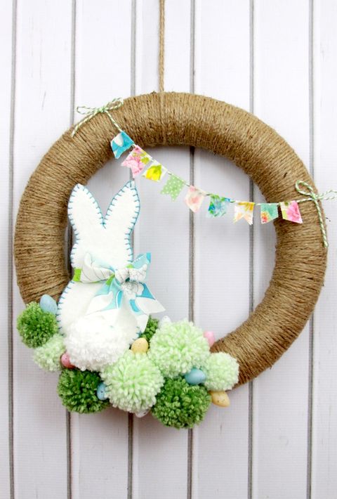 easter wreaths pom pom bunny wreath